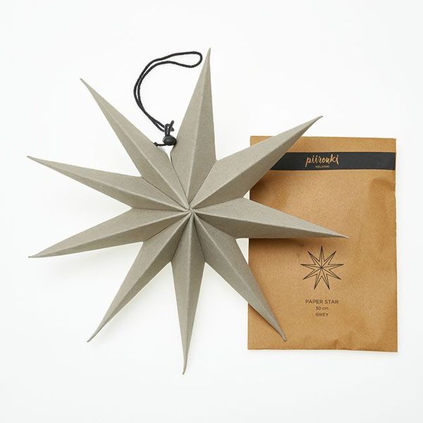 Piironki paperitähti harmaa 30cm