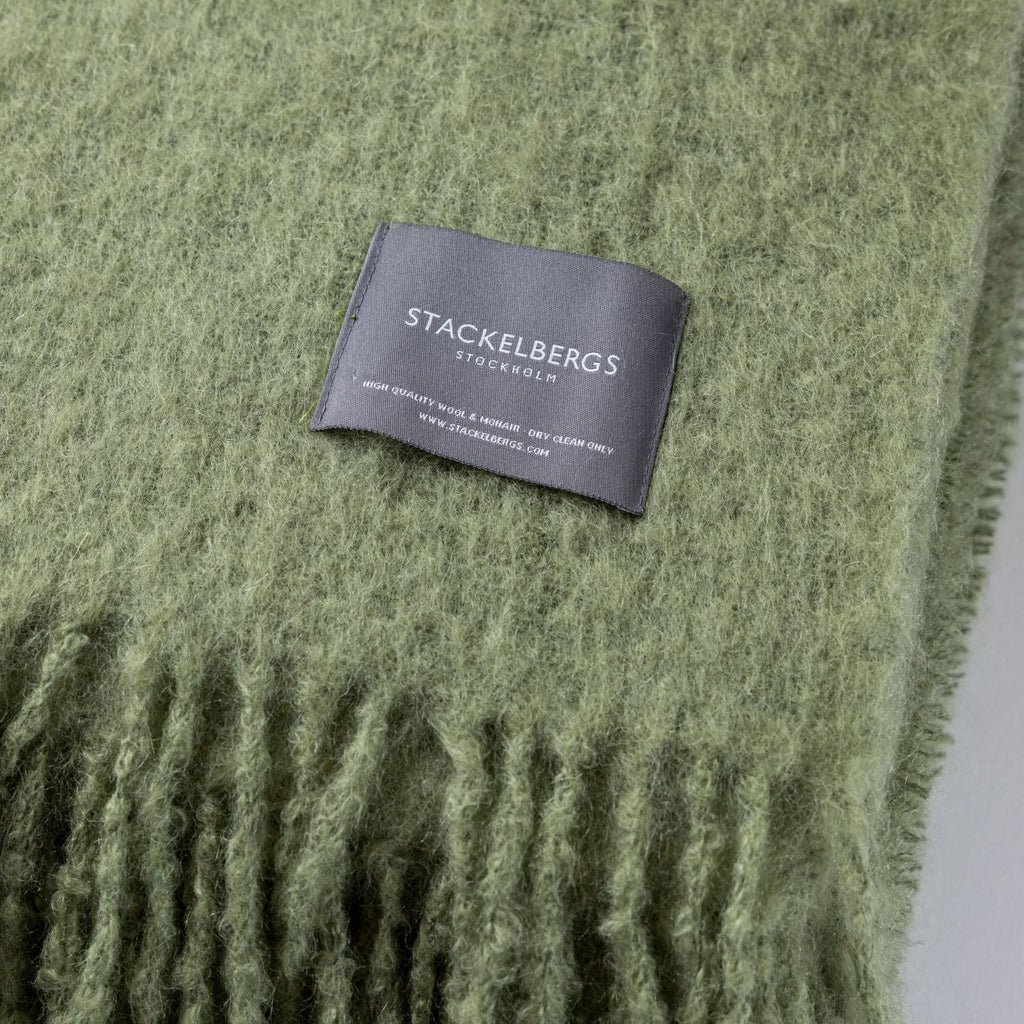 Stackelbergs mohairpeitto 130 x 170 cm - Green Olive