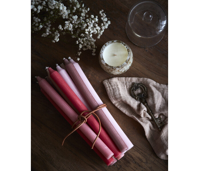 Affari Rustic kruunukynttilä pinkki 28cm
