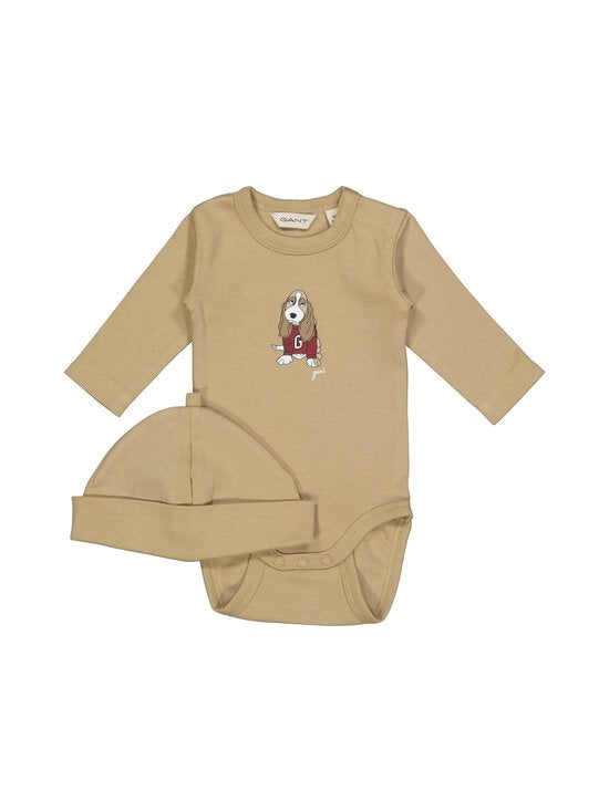 GANT Dog Print body ja pipo -setti 68 cm