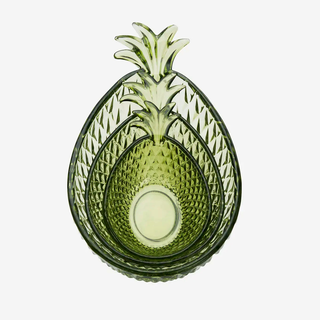 Madam Stoltz lasikulho ananas vihreä 14 x 9 x 5 cm