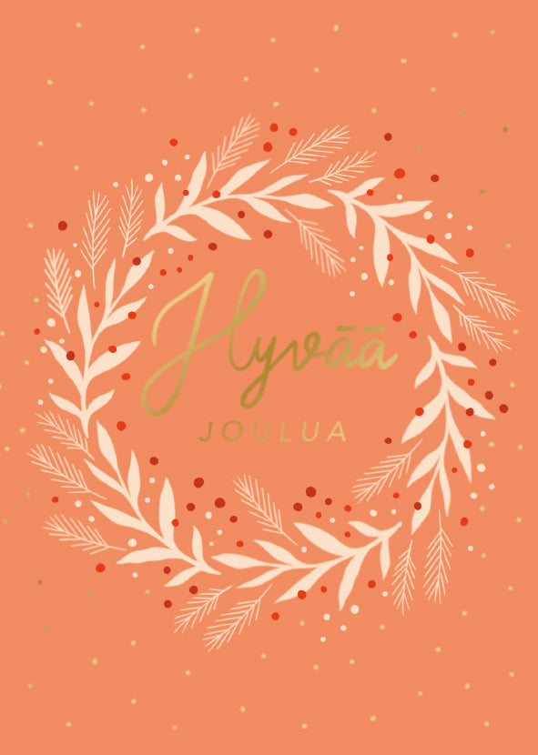 Putinki Letters 2-osainen joulukortti - Hyvää joulua, Kranssi