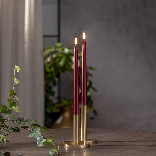 Star Trading Flamme Metal LED-kruunukynttilä punainen 28,5 cm 2 kpl
